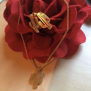 ‎Cactus 🌵 necklace/earrings set